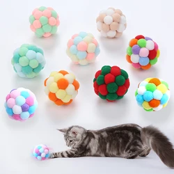 Cat toys Colorful handmade bell ball Elastic ball interactive chase pet supplies