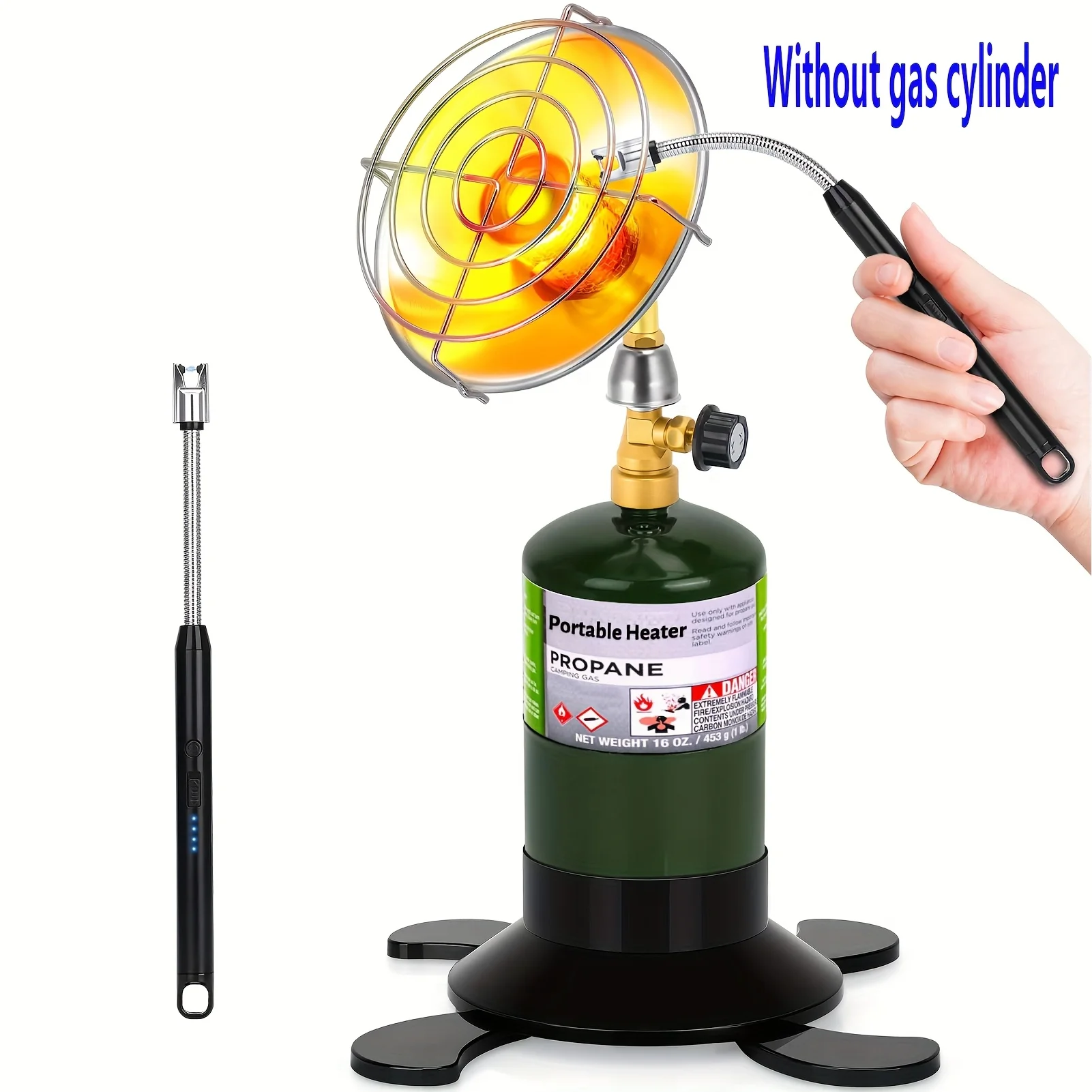 

Portable Propane Heater for Camping And Outdoor Use - 1-Pound Lightweight Metal Heater with Control Valve, Suitable for Tents, P
