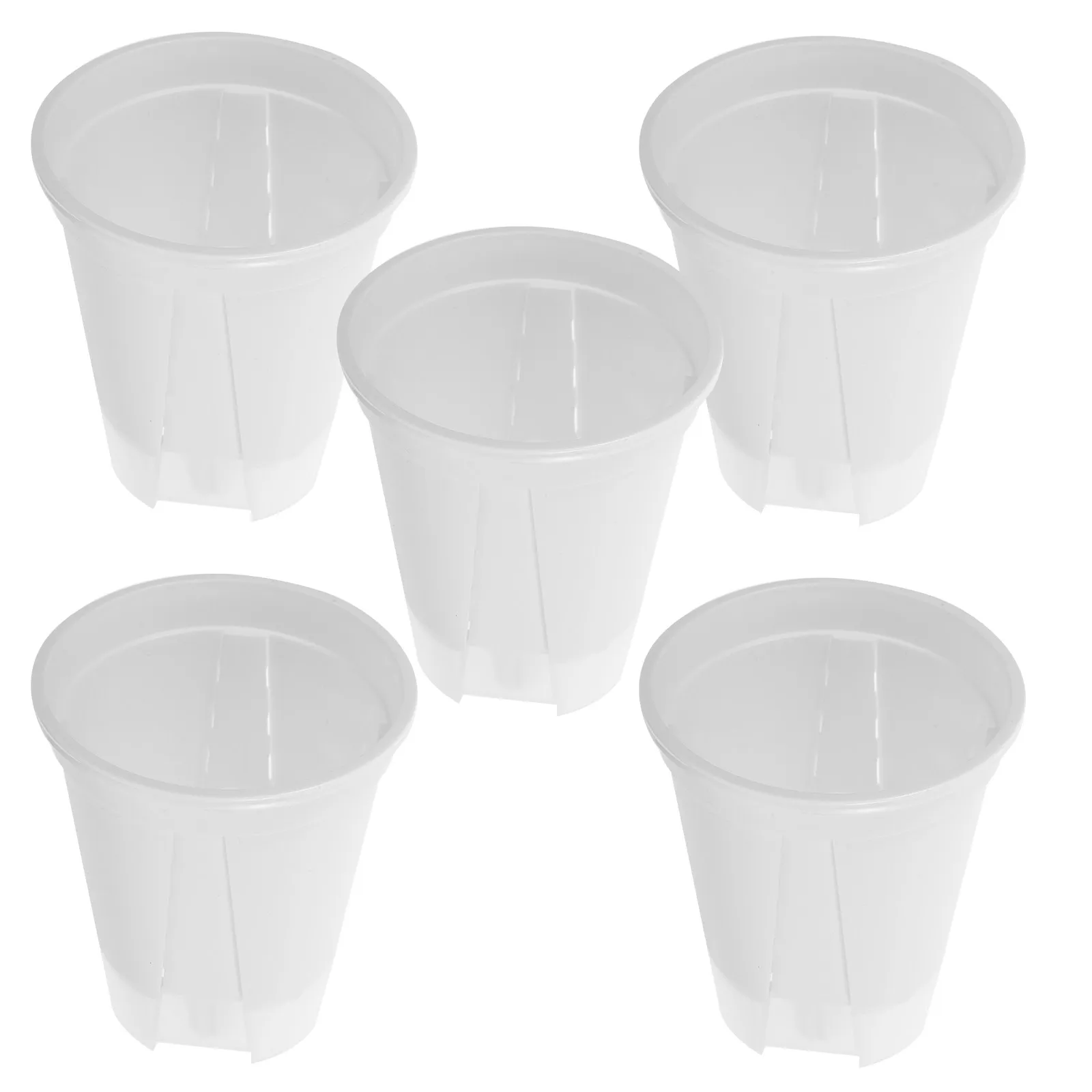 5Pcs Self Watering Planter Pot Simple Elegant Design Space Saving Moisture Retaining for Indoor Plants Flowerpot Automatic