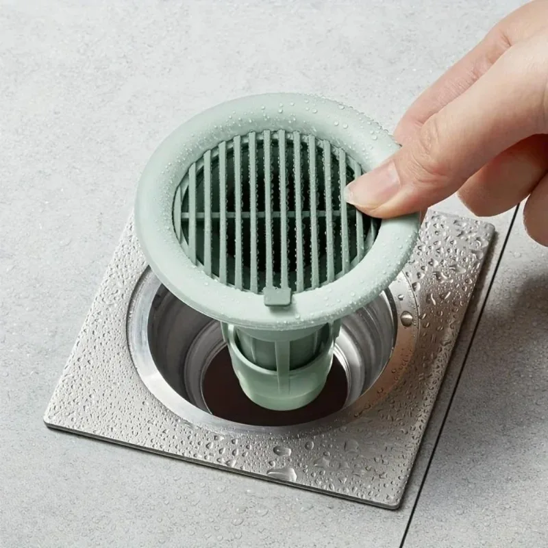 ABS Adjustable Shower Drain Hair Catcher Floor Drain Screen Cover Pipe Anti-Cockroach Device Control Downpipe Odor