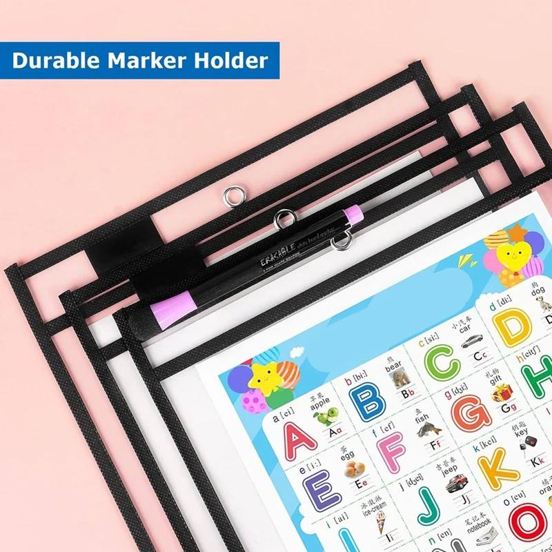 10PCS Dry Erase Pocket Sleeves Oversized Reusable,Dry Erase Ticket Holder Pockets Clear Erasable Pockets,10Inch*13Inch