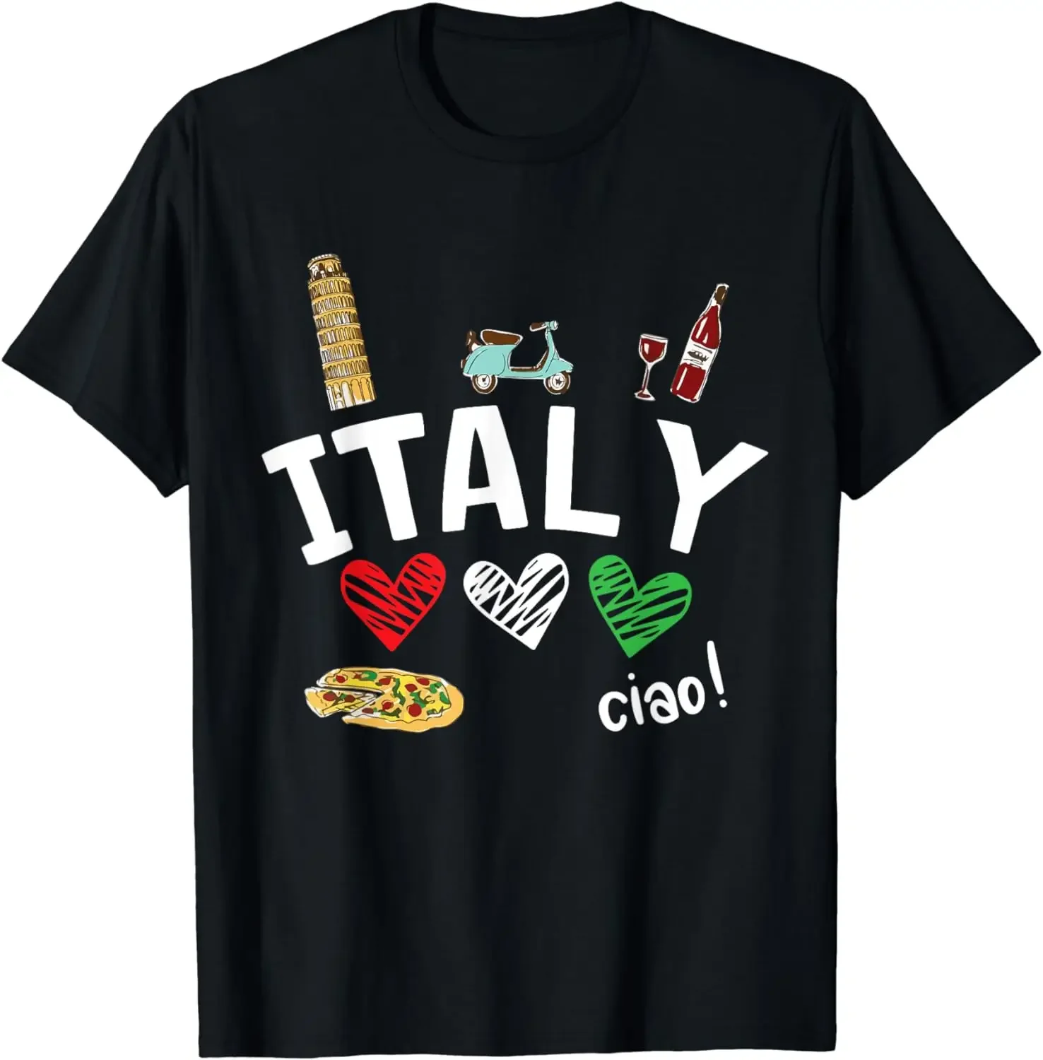 Love Italy and Everything Italian Culture Gift T-Shirt T-Shirt for Men Women Travel Holiday Short Sleeve Cotton