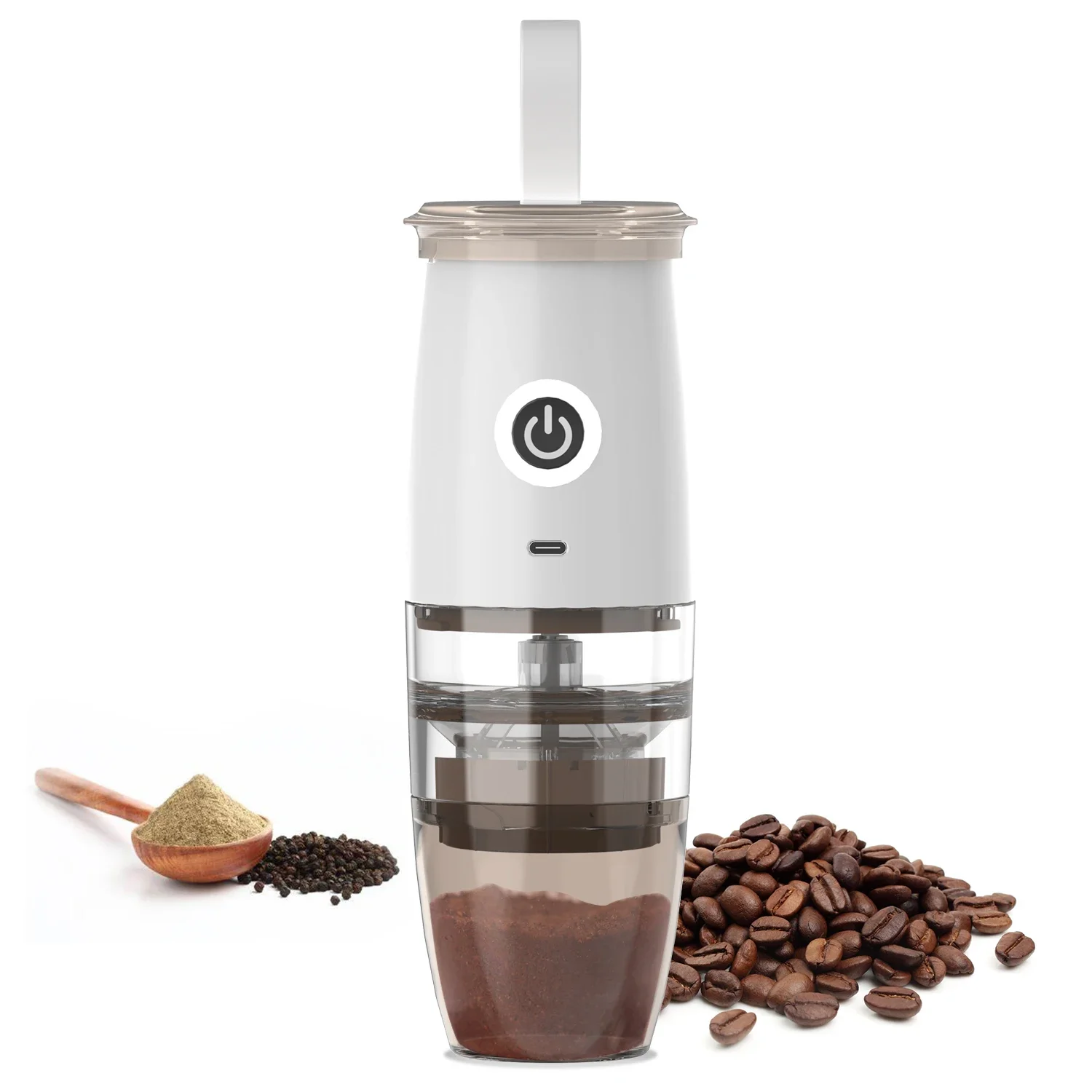 Professional portable electric and manual Grinding Disc Coffee Grinder Espresso Bean Machine for Sale with coffee cup