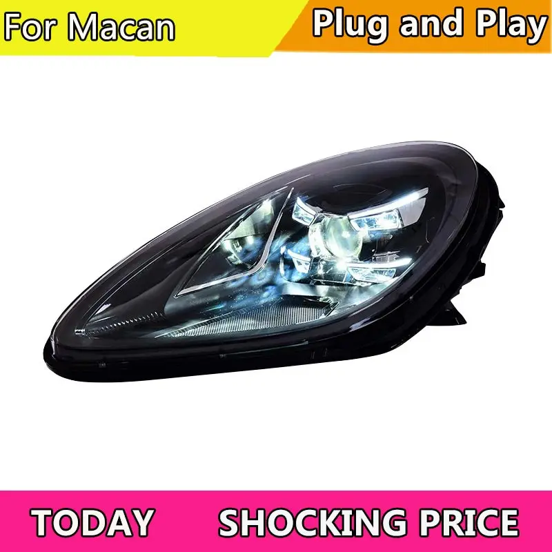

Автомобильные фары для Porsche Macan, светодиодные фары 2014-2023, фара Porsche Macan, линза проектора Drl, автомобильные аксессуары
