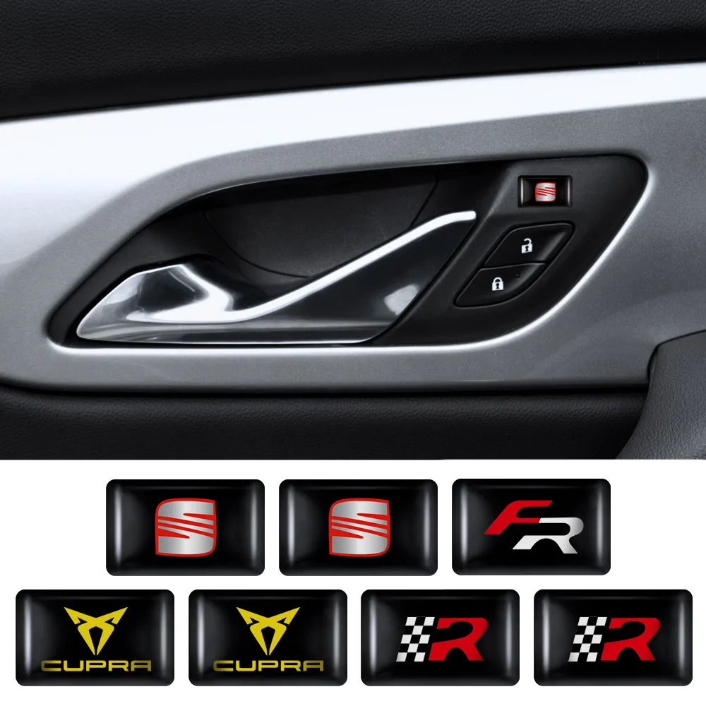 5/10Pcs 3D Epoxy Car Interior Stickers Cupra LOGO Badge Decorative Accessories For Seat Cupra FR Racing Ibiza Leon Ateca Toledo