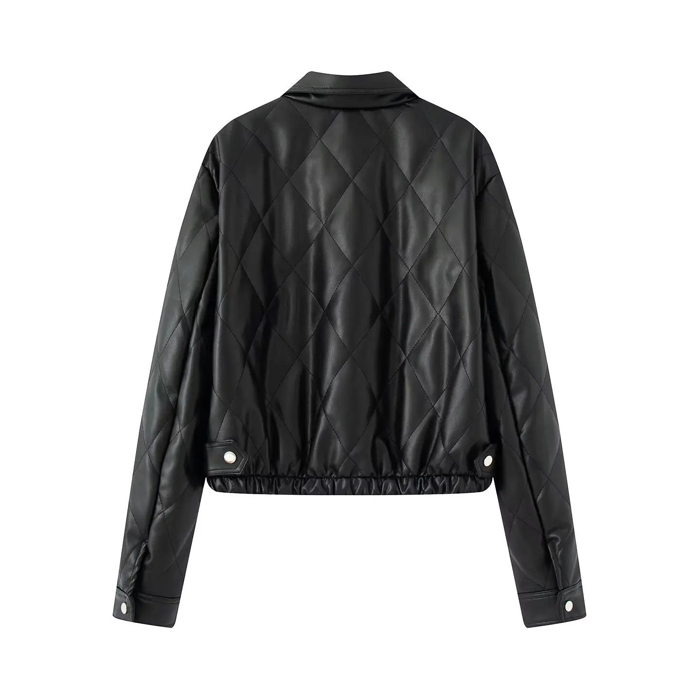 JNLEAOG Herfst Nieuwe Faionable ort Gewatteerde PU Katoenen Jas voor Vrouwen Franse Sle Loose Fit Polyester Dames Jaet