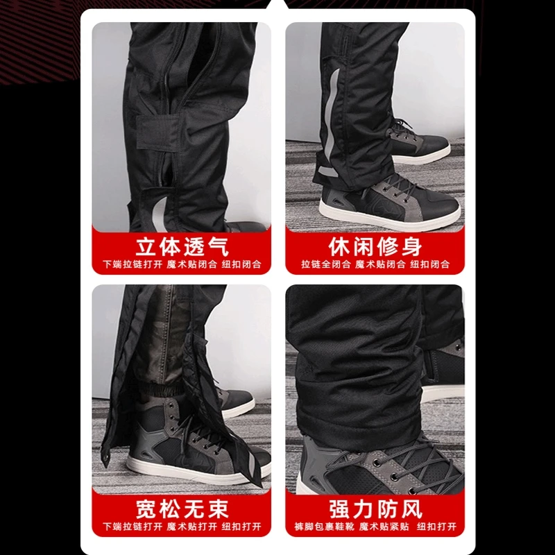 SCOYCO Pantaloni invernali da moto Take Off rapido Pantaloni anticaduta CE da motocross caldi antivento impermeabili