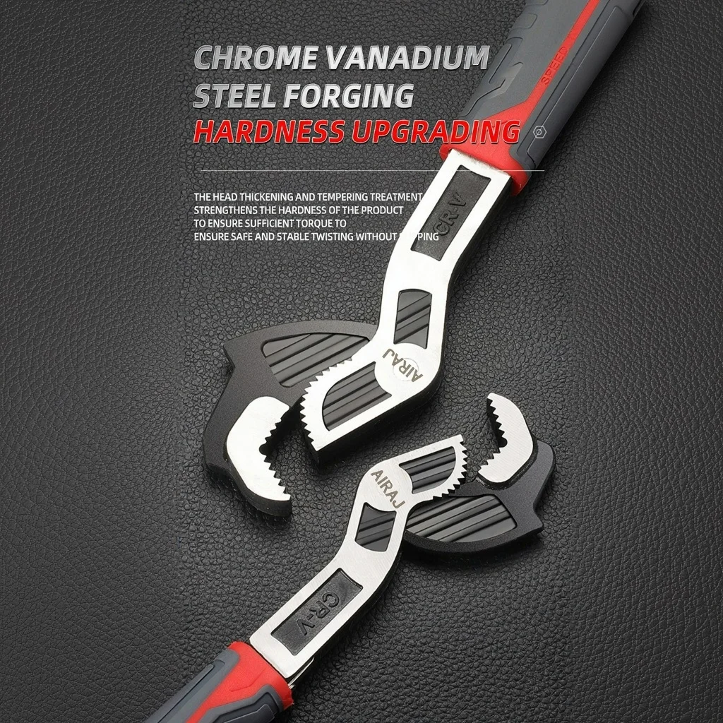 Clé à molette multifonction 6/8/10 pouces, outils mécaniques, clé universelle, clé à tuyau de salle de bains, plombier, outil manuel multiple