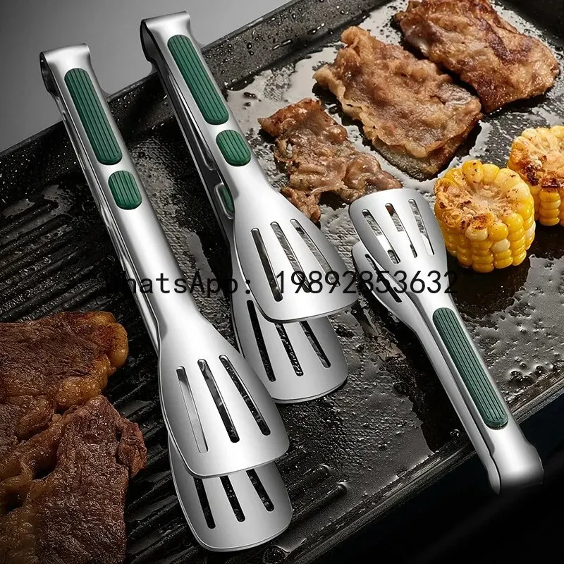 

1 шт. Нескользящие щипцы из нержавеющей стали для еды, мяса, салата, хлеба, для гриля, барбекю, фуршета, кухонные принадлежности