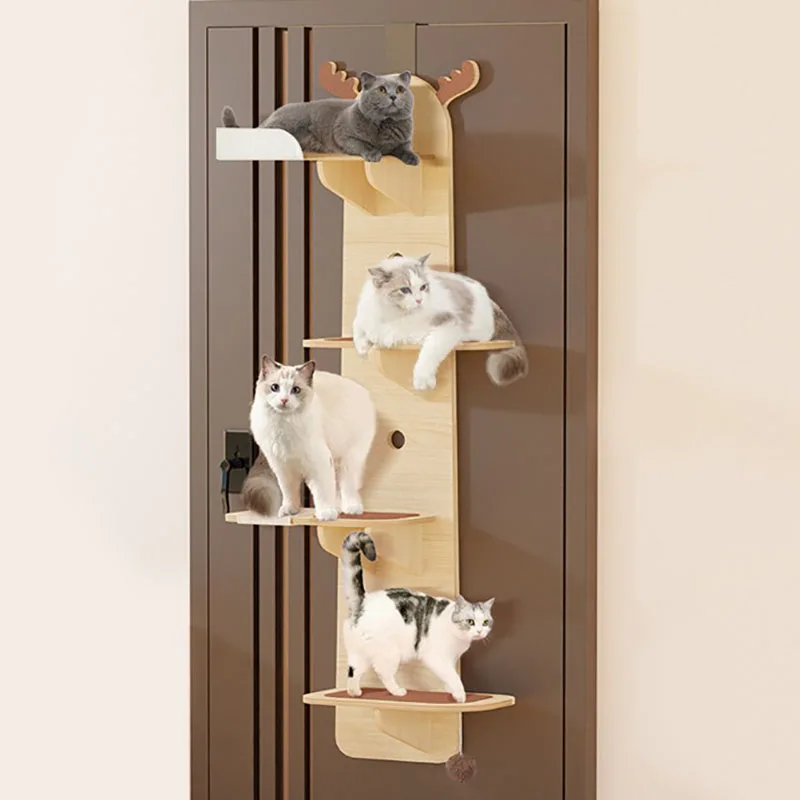 Wall Hanging Climbing Frame for Cat, Wooden Pet Toys, Activity Center, Gym Cats Shelf, Scratcher Furniture, Pet Supplies