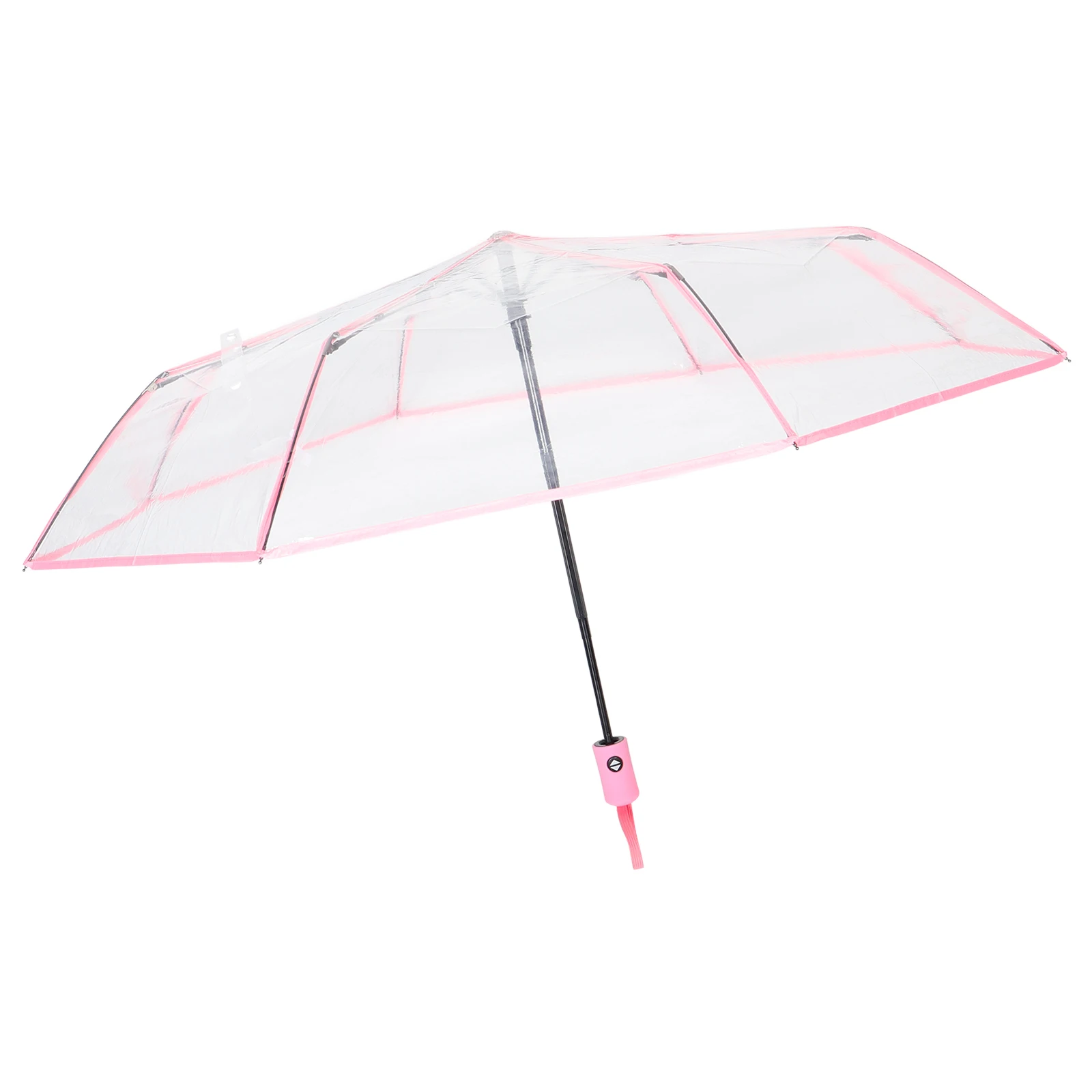 

Transparent Three-fold Umbrella Folding Collapsible Clear Umbrellas for Rain Auto Close Compact Foldable Miss