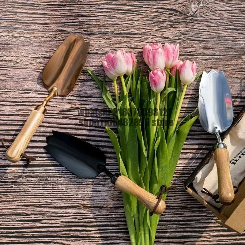 Tulip small hand shovel, flower planting, pot changing, soil shovel, fertilizer tool, stainless steel