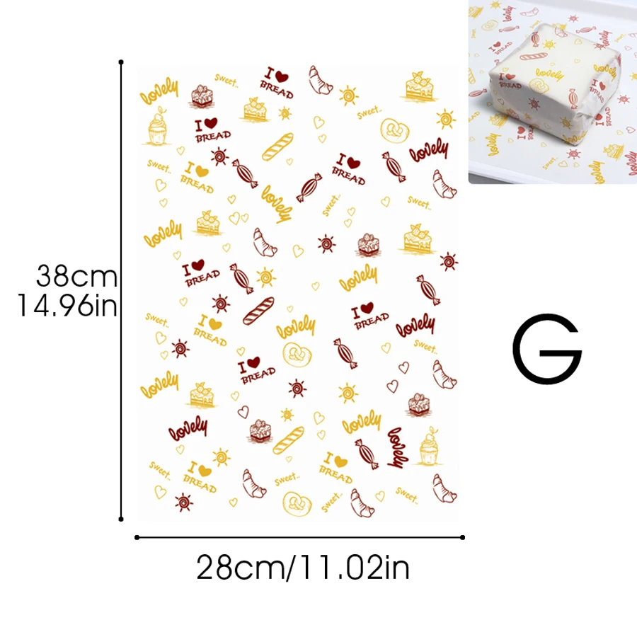 100 قطعة 28x38 سنتيمتر صينية الورق القابل للتصرف الحصير النفط واقية الشمع ورقة لتغليف المواد الغذائية لمطعم الوجبات السريعة مخصص المورد #2