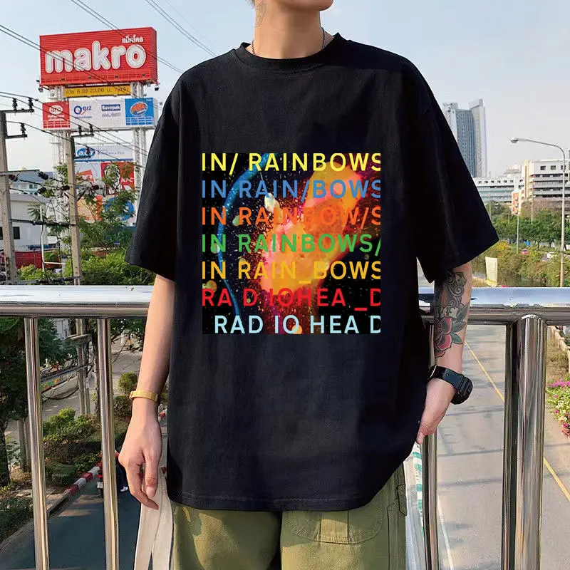 Band Rock Radiohead T Shirt Music Album In Rainbows T Shirts Men's Women's Hip Hop Streetwear Gothic Punk Oversized Tee Shirt