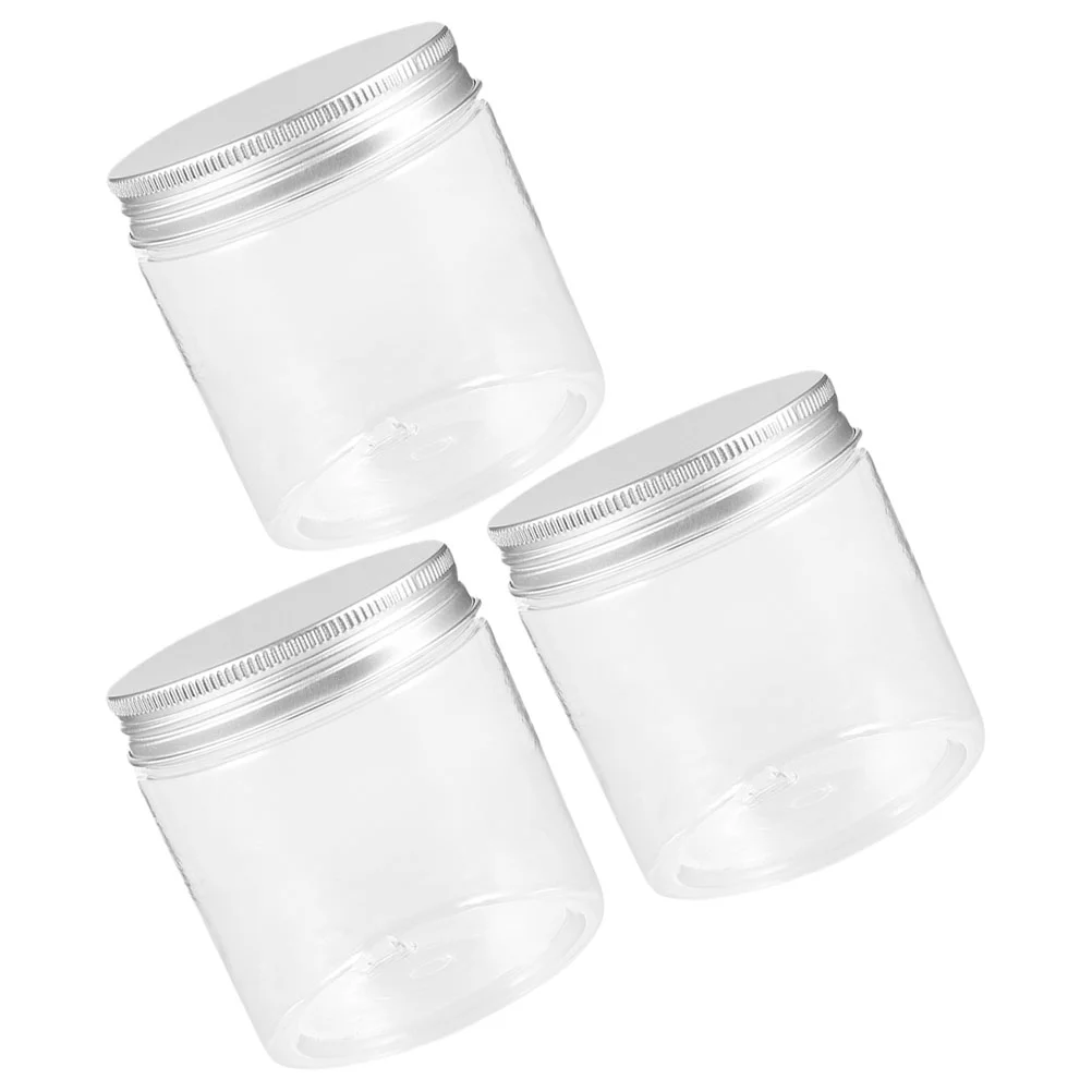 3 Pcs Aluminum Lid Mason Jars Sealing Jam Bottles Small Plastic Storage Honey Pot