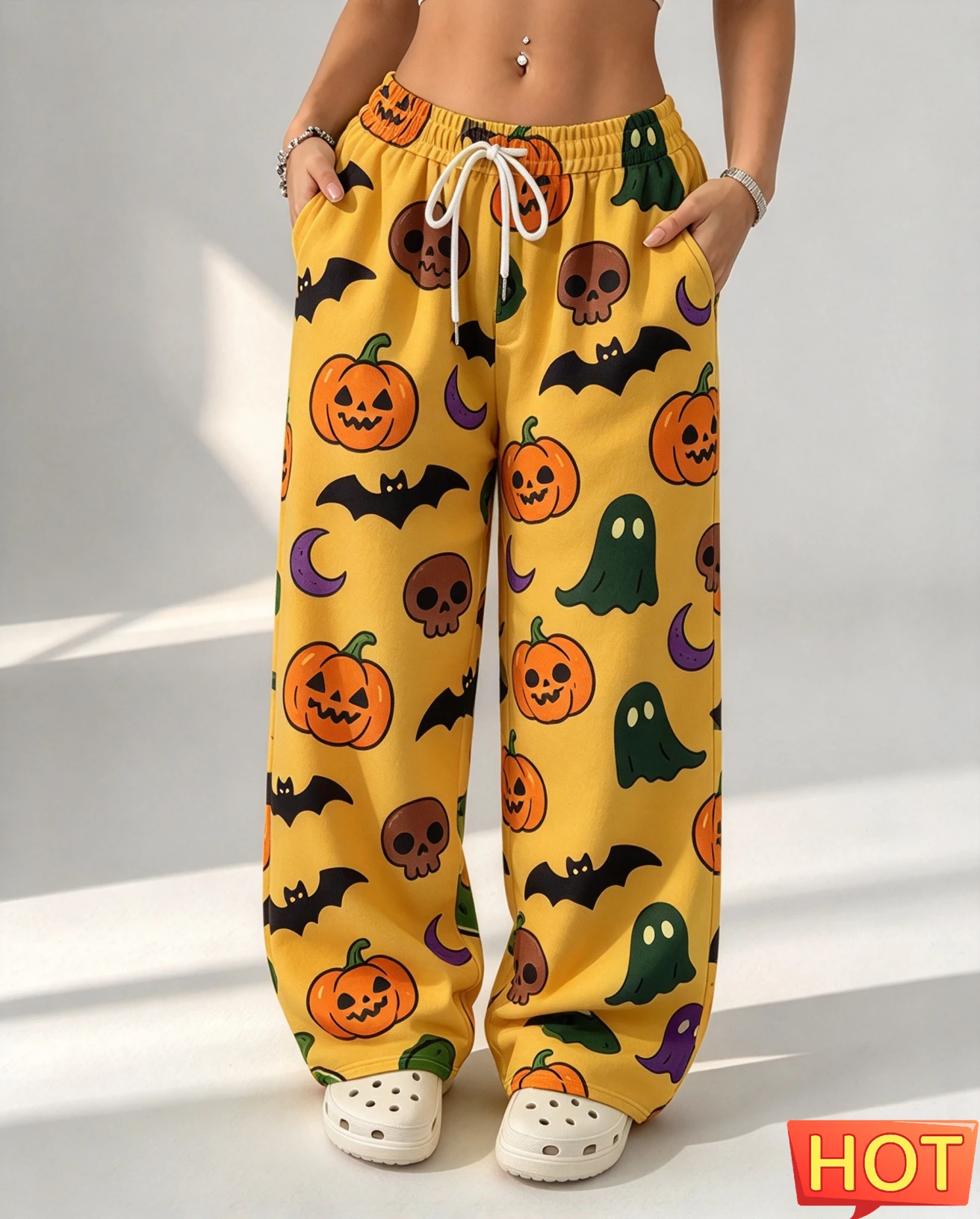 Funny Pumpkin Bat 3D Printing Women's Pants and Trousers Halloween Dress Up Harajuku Women Pants Fashion Casual Loose Home Pants