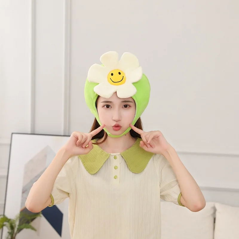 Adult Funny Party Hats Carton Plush Fruit Food Daisy Lemon Persimmon Cap Hat Children Gift Bedroom Decor Photo Prop Headdress