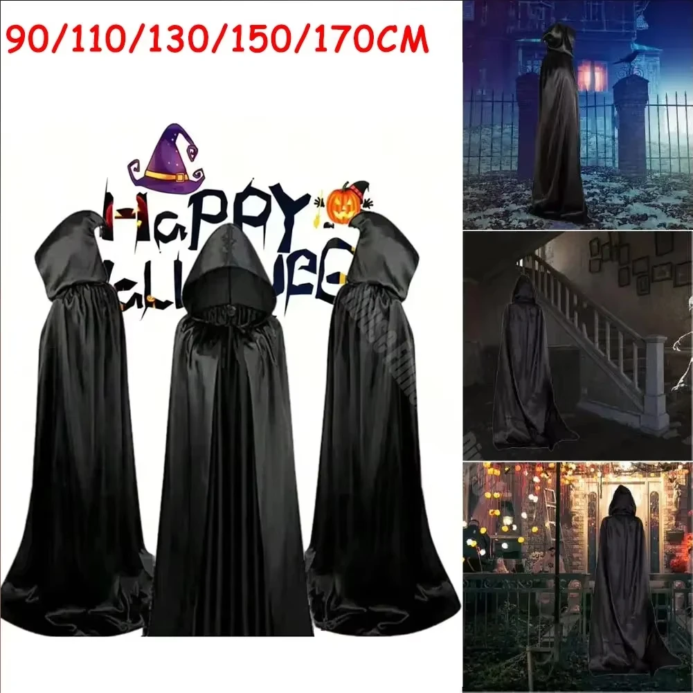 Halloween Party Cloak Cosplay Dress Up Costume  Death Cosplay Costumes Hooded Cloak Witch Devil Role Play