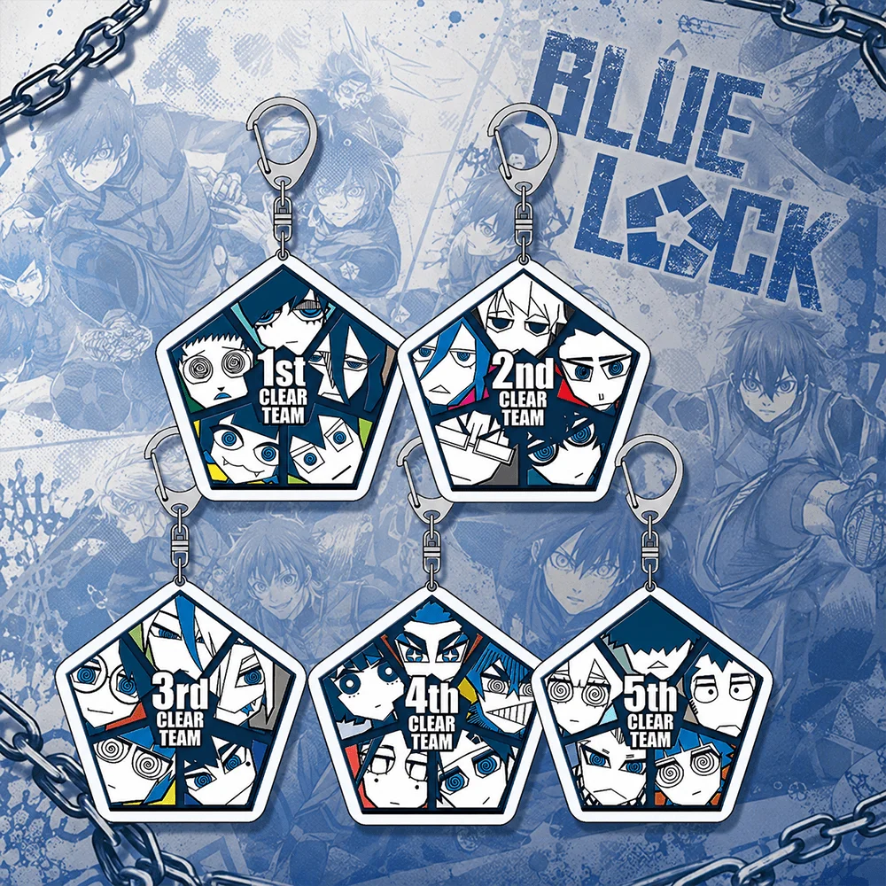 Blue Lock 1st Clear Team Isagi Bachira Chigiri Llavero de acrílico de 6 cm con soporte, Colgante para bolso de anime, Regalo coleccionable