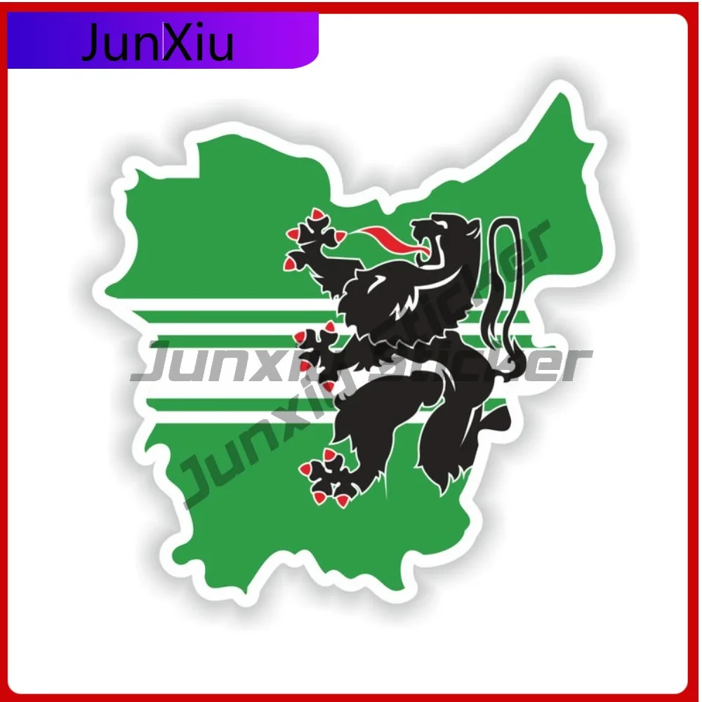 

East Flanders Belgium National Emblem Map Shape And Outline Vinyl Waterproof Decals Bumper Sticker Funny Decoration Accessories