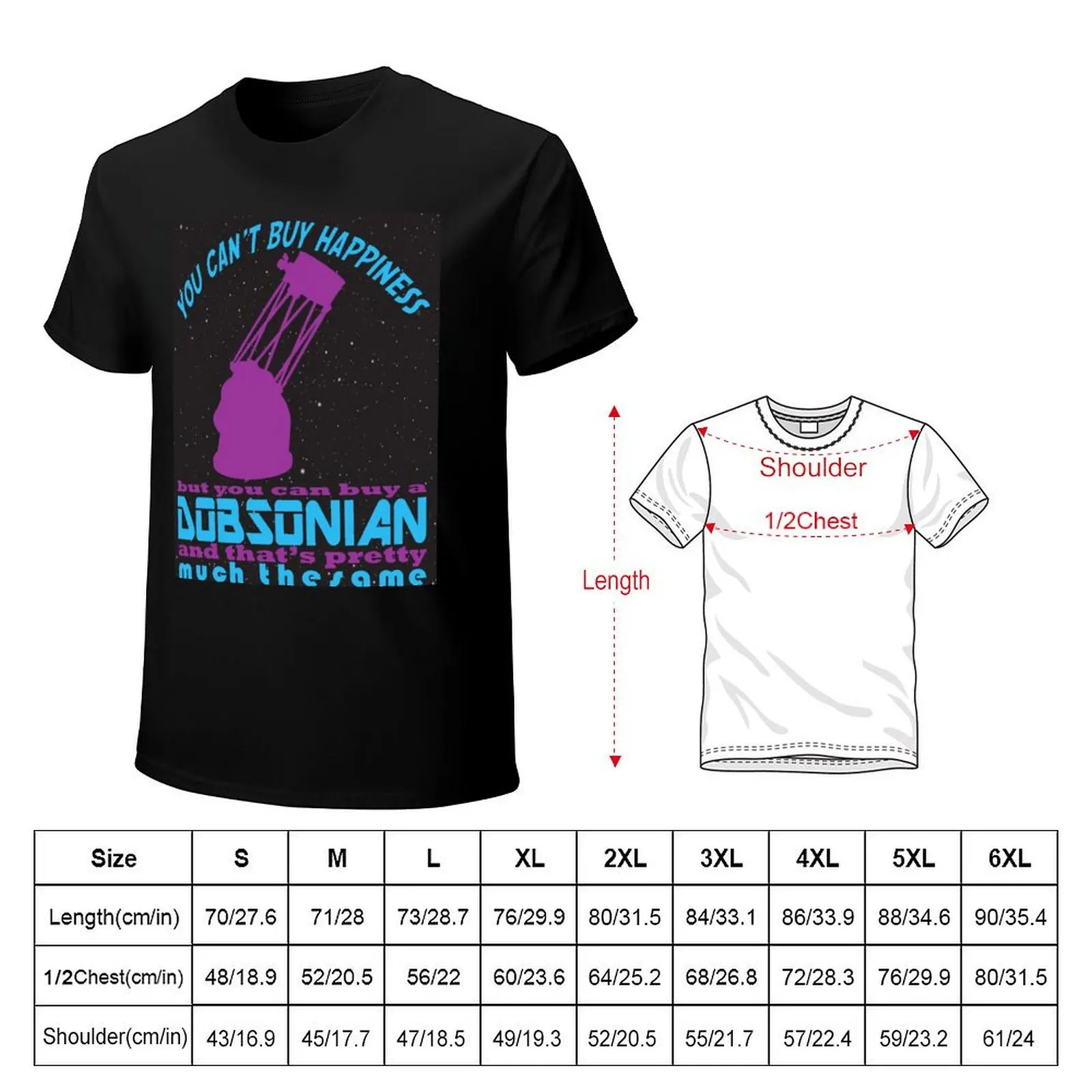 Dobsonian Happiness Light Bucket Telescope Funny Science T-Shirt Plus Size Workout Short Sleeve Top