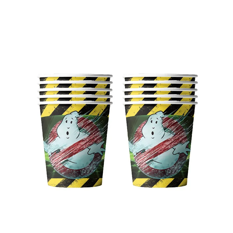 Cartoon Ghost Busters Party Decorations Ghost Tableware Paper Cups Plates Napkin Tablecloth Banner Kids Birthday Baby Shower