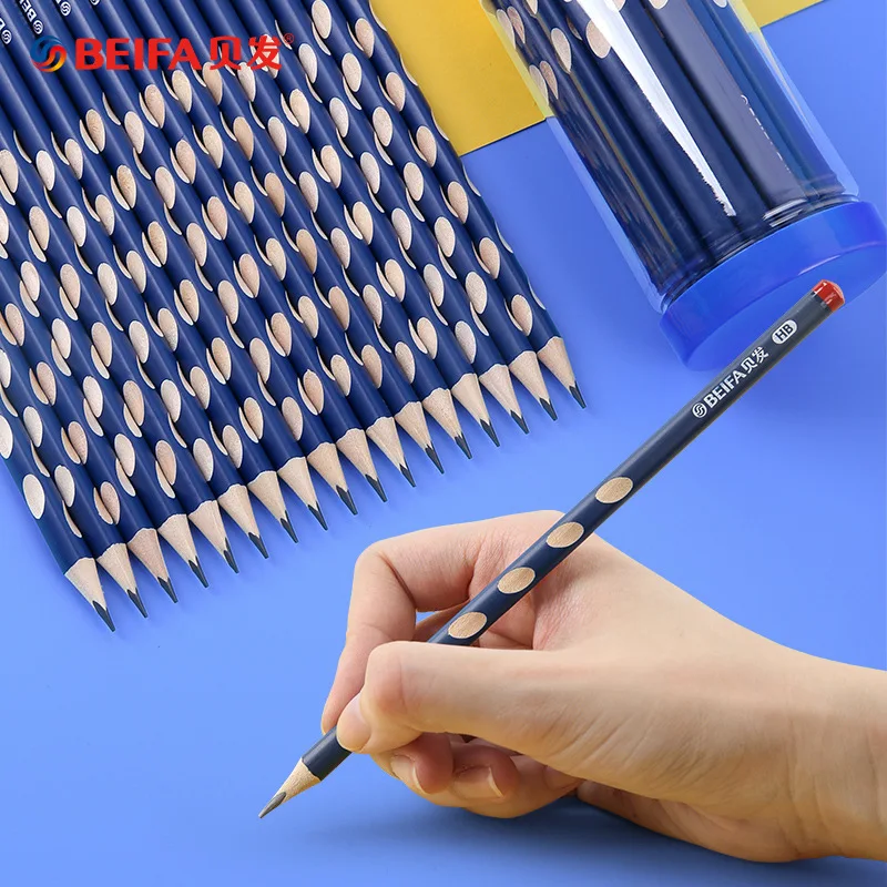 Beifa 30pc/Lot Pencil HB Wooden Stationery lapices 예술용품 канцелярия Lead-free Triangular Hole Pencils Student Drawing for School