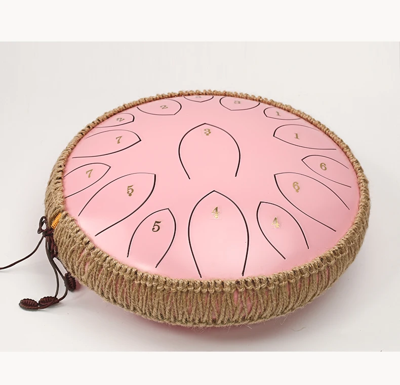 

Professional 14-Inch Pink Steel Tongue Drum 15 Tones Ethereal Percussion Instrument with Pure Sound Christmas Present