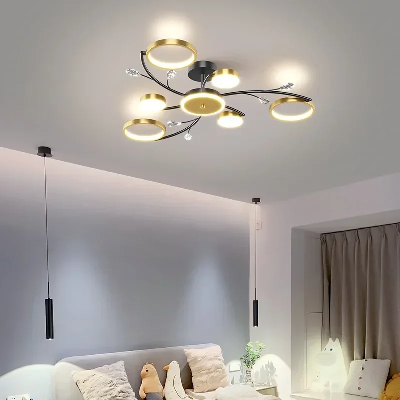 Modern Nordic Black Gold Ceiling Light Creative Luxury LED Ceiling Lamps House Decoration Living Room Decoration Light
