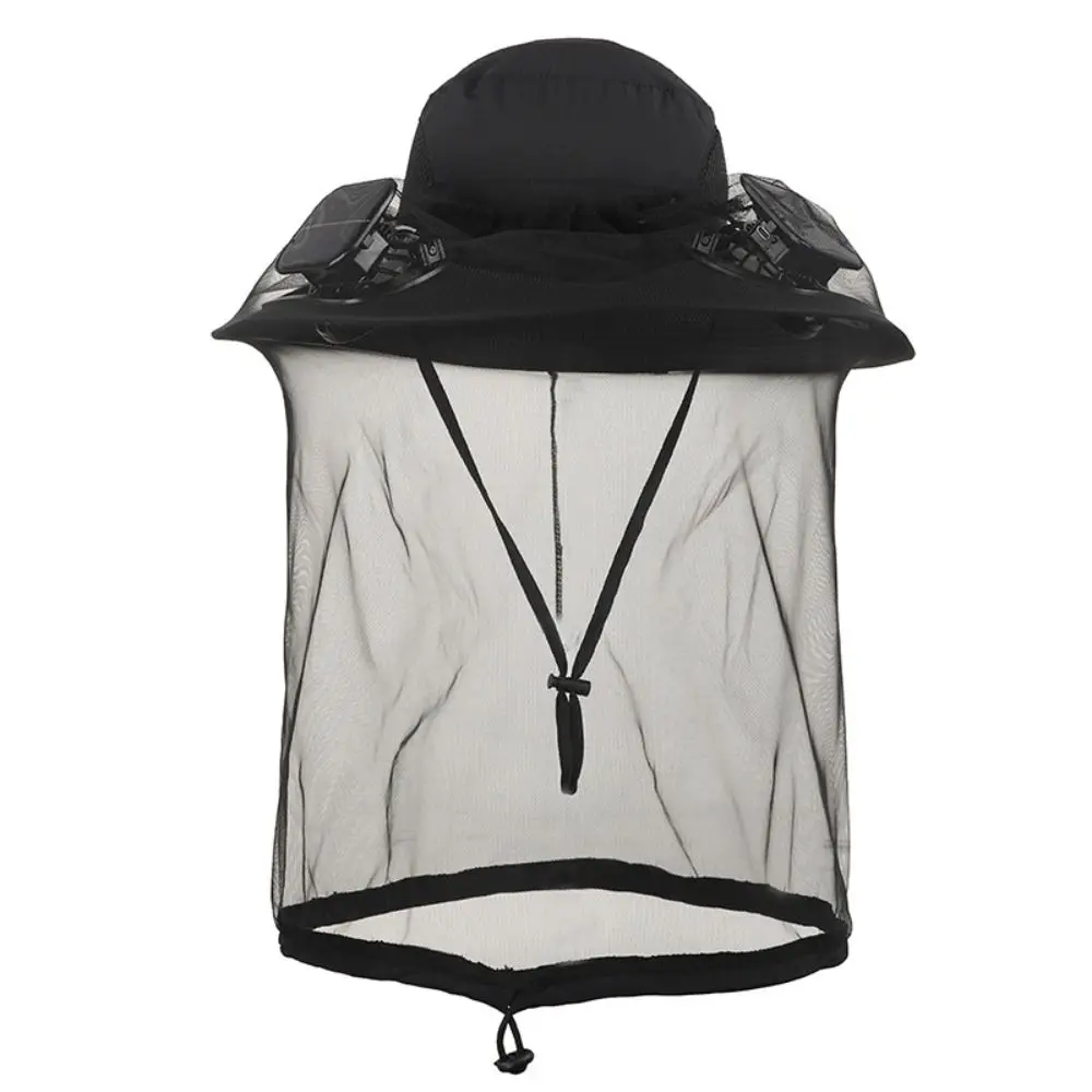 Fashion Solar Powered Solar Fan Hat Dual Fans UPF 50 Cooling Fan Hat Detachable Mesh Cooling Fans Dual Solar Charging Hat Beach