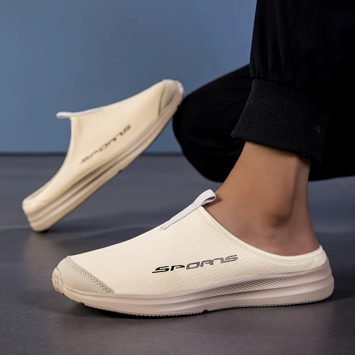 Men Breathable Mesh Slip On Shoes Lightweight Casual Sneakers Soft Non Slip Sole Outdoor Indoor Running Sport Clogs Slipper Mule