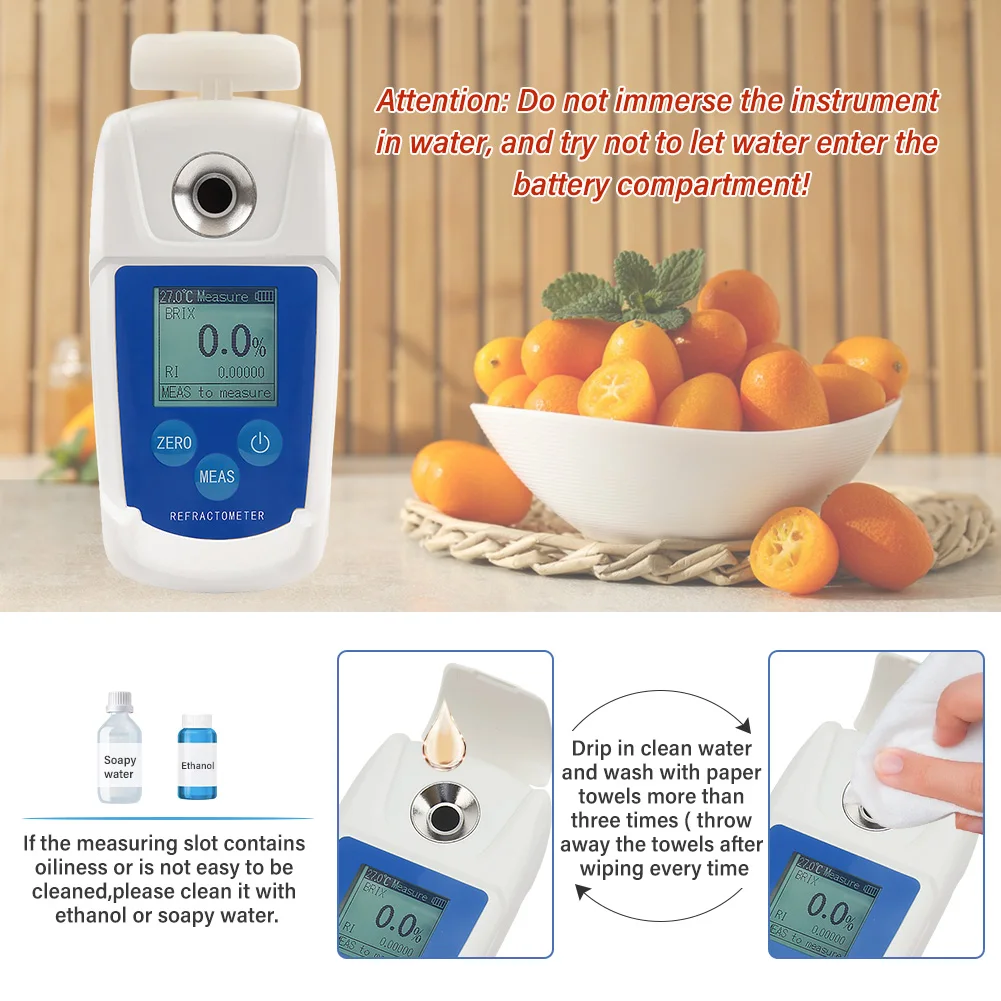 High Precision 0-55% Digital Brix Refractometer Brix Meter Automatic Temperature Compensation Refractive Index Sugar Content