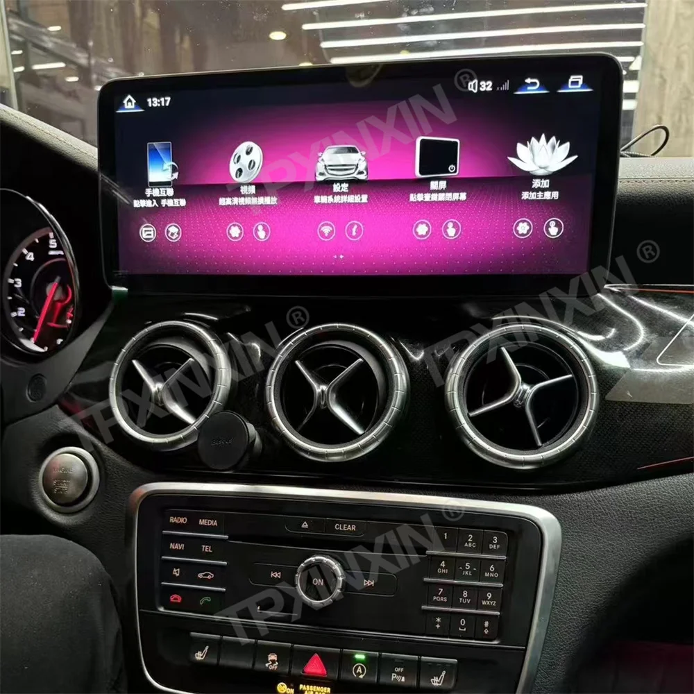 12.3'' Qualcomm CarPlay Android13 For Mercedes Benz A B CLA GLA Class A45 2013-2019 Car Radio Multimedia Player GPS Navigation