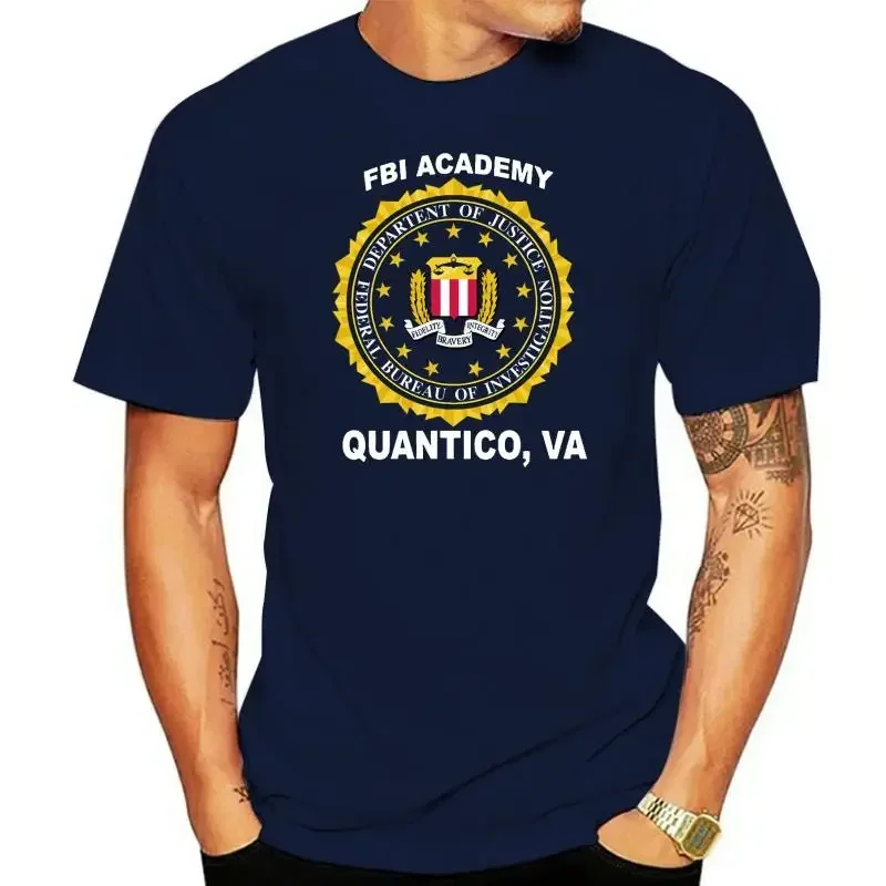 2024 Funny Summer FBI Academy Quantico T-Shirt Tees - Custom Mens Men Clothing Graphic T Shirts Harajuku Oversized Style Cotton