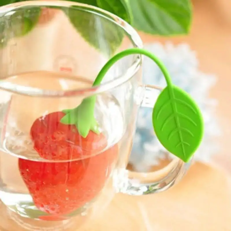Creative Tea Infuser Ball Silicone Teaware Tea Leaf Strainer Diffuser Teapot Tool Strawberry Shape Bag Teabag Kitchen Accessory