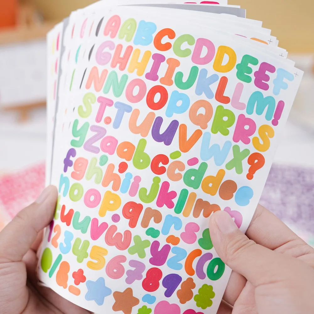 10Sheets/Set 0.5 Inch English Letters Small DIY Stickers for Badge Cellphone Tablet Decor Greeting Card Scrapbook Reward Sticker