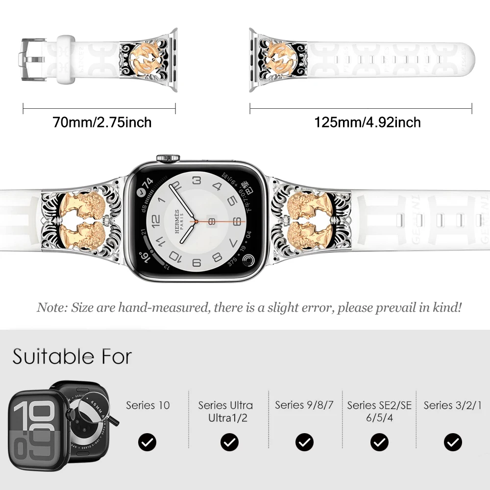 Suitable For Apple Series 10/9/8/7/6/5/4/3/2/1 Personalized Silicone Strap 38/40/41/42/44/45/46/49mm Apple Silicone Strap