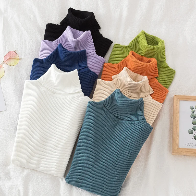 

2025 Knitted Soft Pullovers Women Turtleneck Sweater Cashmere Jumpers Basic Solid Soft Sweaters Women Autumn Winter Casual Top