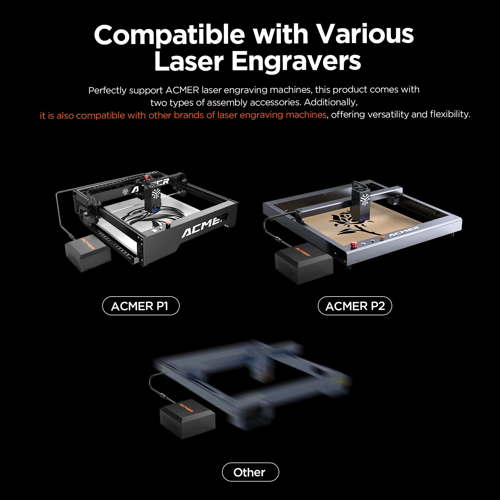 ACMER C4 Air Airflow Assist Kit 30L/min Air Assist System Remove Smoke And Dust For ACMER P1 Laser Engraver Cutter Machine