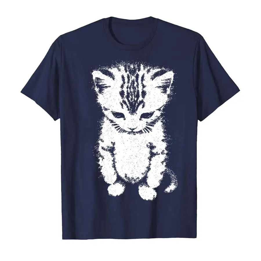 El Gato sad kitten funny Meme sad crying Munchkin cat print Harajuku fashion T-shirt men's and women's T-shirt short sleeved top