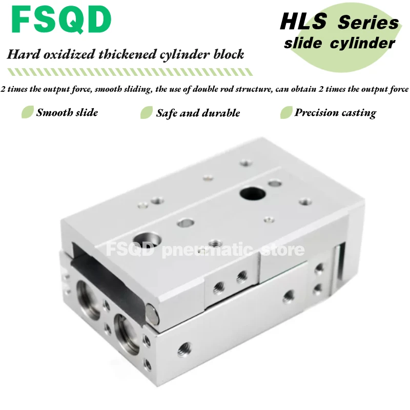 اسطوانة الشريحة الهوائية HLS16,HLS20-10,20,30,40,50,75,100,125,150 AS BS AF BF A B FSQD HLS series,HLSL16,HLSL20