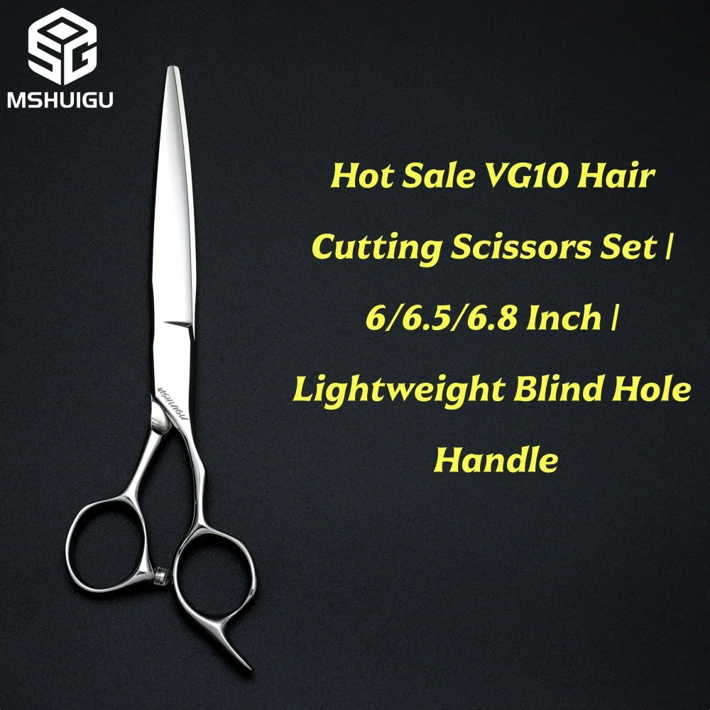 

Профессиональные парикмахерские ножницы MSHUIGU из японской стали VG10 – конструкция с глухим отверстием 6/6.2/6.5/6.8. Подходят для салонов красоты.