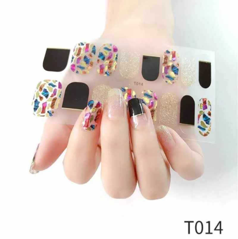 Naklejki na paznokcie 3D z kryształkami, pełne pokrycie, wodoodporne, samoprzylepne, naklejki do paznokci DIY, akcesoria do zdobienia paznokci.