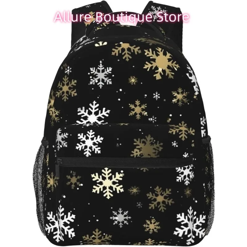 

laptop bag back to school Christmas Snowflake Lightweight Laptop Backpack Lightweight Multipurpose Travel Casual Daypack Unisex