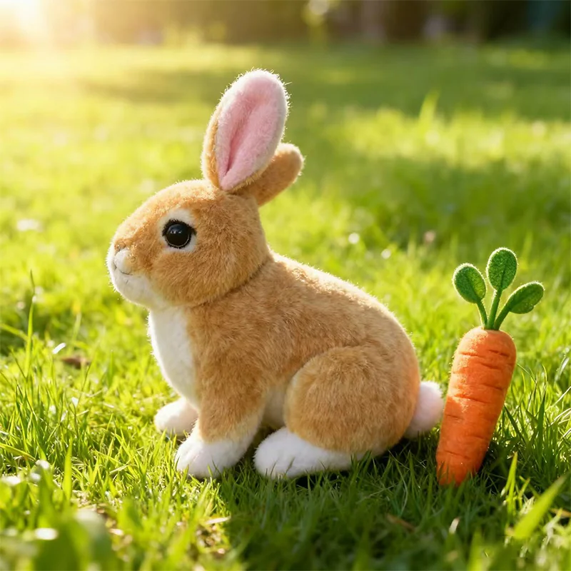 16 سنتيمتر نابض بالحياة محاكاة Kawaii آذان طويلة واقعية أرنب صغير ألعاب من نسيج مخملي لطيف الحيوان مرافقة النوم دمية للطفل هدية عيد ميلاد #2