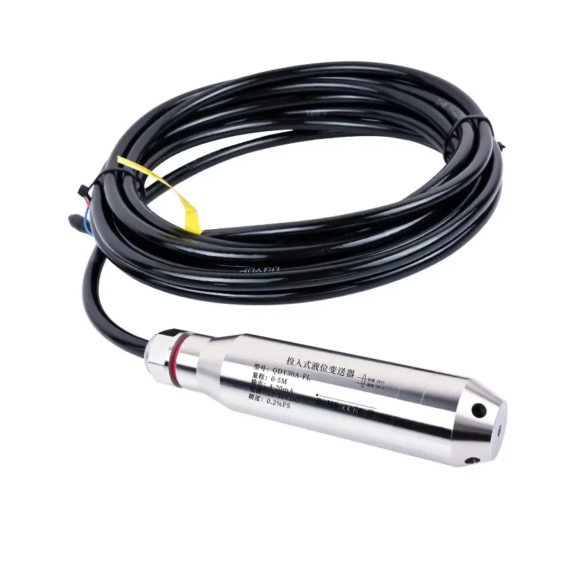 Anti-Surge Insertion Submersible Liquid Level Sensor 0-5M 4-20mA RS485 Lightning Protection Type Water Level Stainless Steel