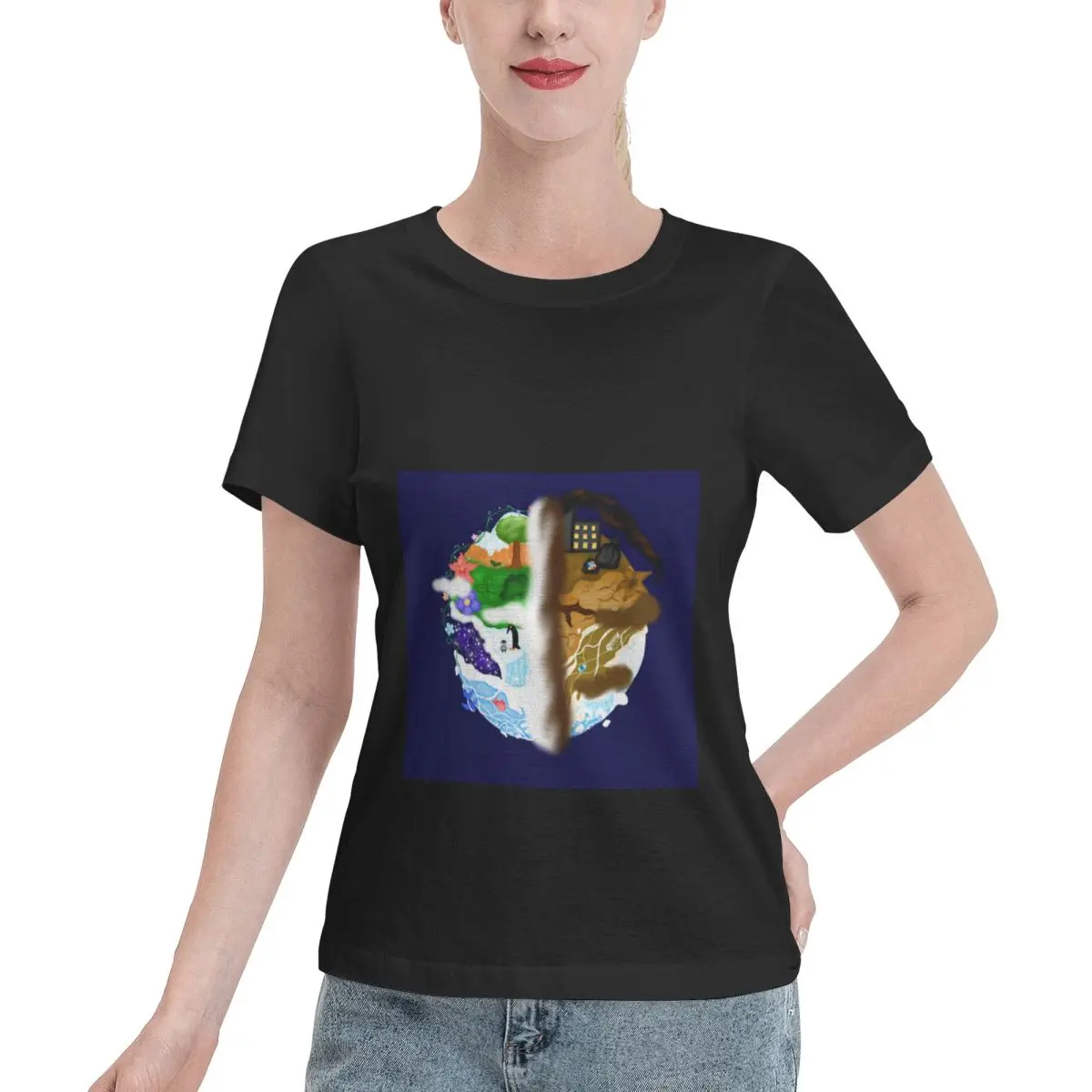 High Quality April-Earth Month Women's T-shirt Lounge Wear Versatile Women Tee