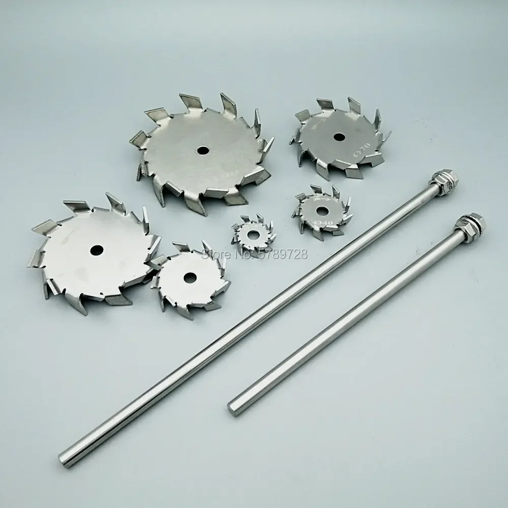 1set Laboratory 304 Stainless Steel Sawtooth Disc Stirrer, Dispersive disc Agitator with Stirring Rod