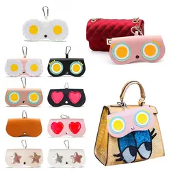 INS Cartoon Women Portable Sun Glasses Bag Eye Glasses Box custodia per occhiali in pelle PU Cute occhiali da sole borse di protezione