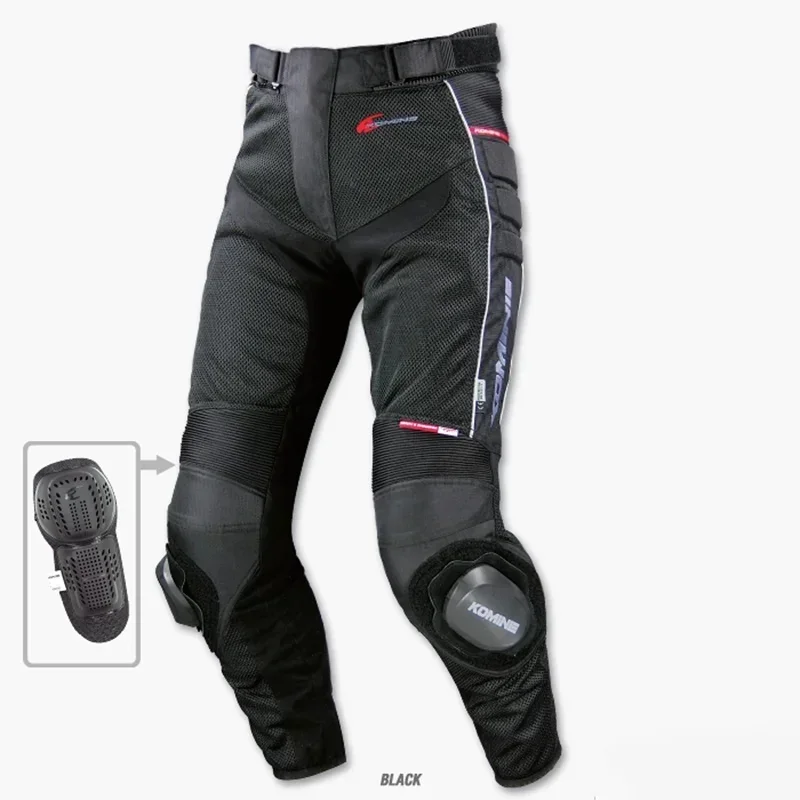 KOMINE Pk-708 pantalones de motocicleta pantalones de motociclismo pantalones anticaída tela de malla de motocicleta protección locomotora rodilleras